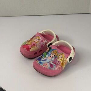 Crocs Disney Princess Little Girls Toddler Size C5 5 Pink Rapunzel Ariel Mulan